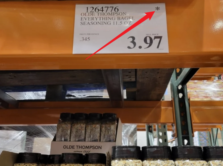 Costco Price Tag Asterisk