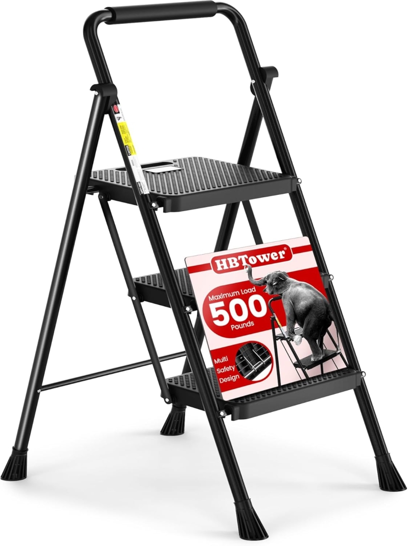 HBTower Step Ladder, Folding Step Stool