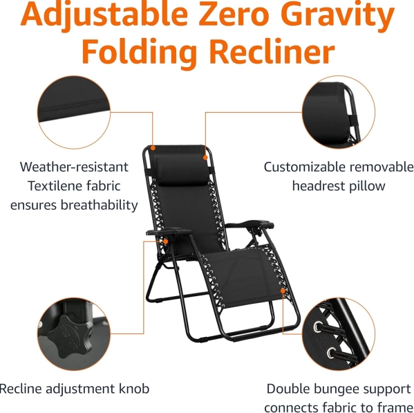 Amazon Basics Outdoor Patio Zero Gravity Lounge Chair