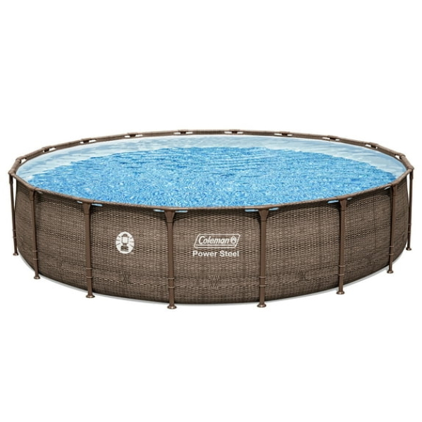 Coleman Power Steel 18’ x 48” Round Metal Frame Above Ground Pool Set