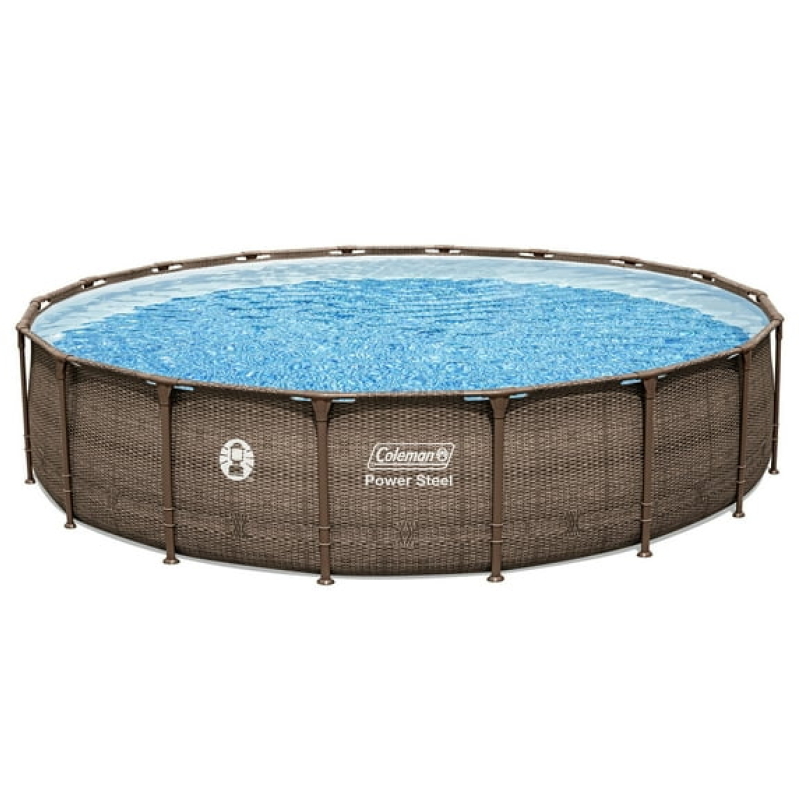 Coleman Power Steel 18’ x 48” Round Metal Frame Above Ground Pool Set