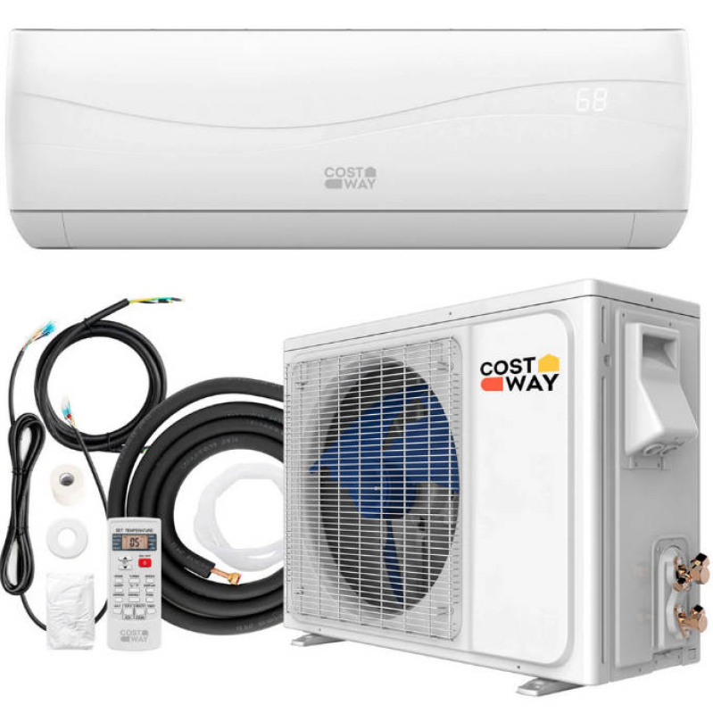 Costway 12000 BTU Mini Split Air Conditioner &Heater 20 SEER2 115 V Wall-Mounted AC Unit