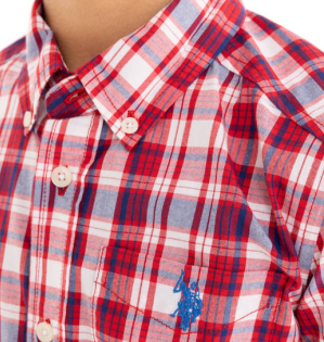 U.S. Polo Assn. Short Sleeve Button-Up Shirt for Boys, Sizes 4-18