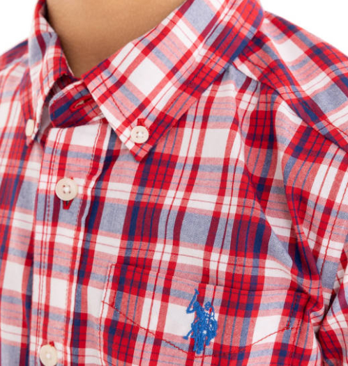 U.S. Polo Assn. Short Sleeve Button-Up Shirt for Boys, Sizes 4-18