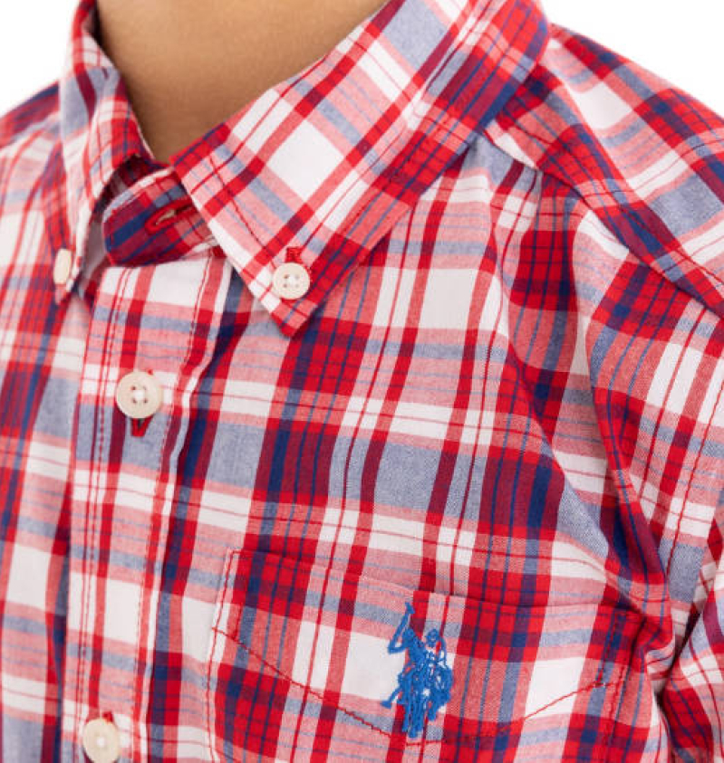 U.S. Polo Assn. Short Sleeve Button-Up Shirt for Boys, Sizes 4-18