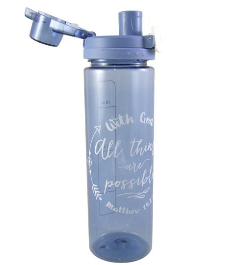 Religious With God All Things Are Possible Matthew 19:26 Water Bottle