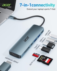 Acer USB C Hub, 7 in 1 USB C to HDMI Splitter