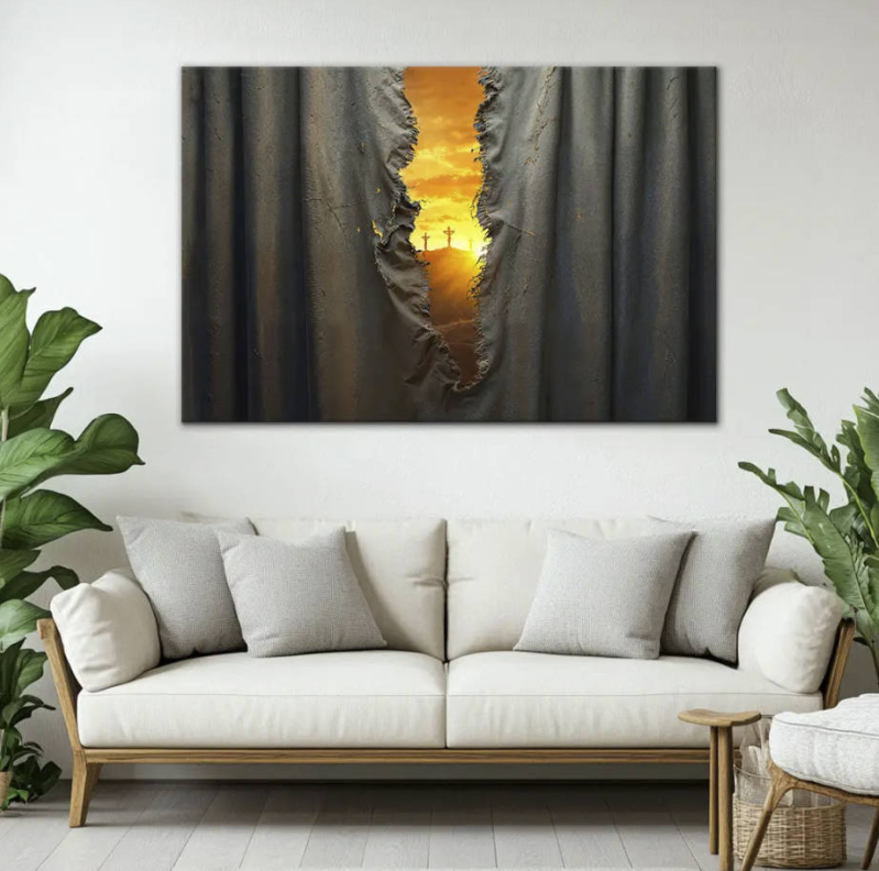 The Veil Was Torn at Jesus' Crucifixion - Christian Wall Art Canvas