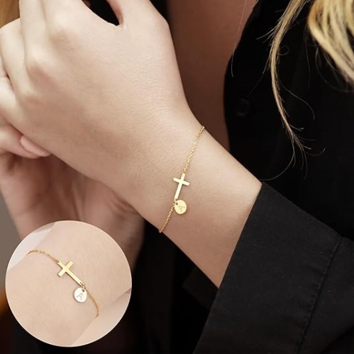 Cross Bracelet for Women Dainty Cross Bracelet