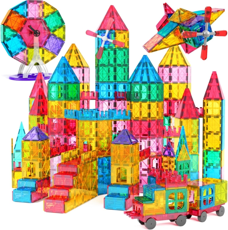 Jasonwell 100pcs Magnetic Tiles Building Blocks Set