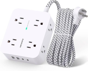 Surge Protector Power Strip - HANYCONY 8 Outlets 4 USB (2 USB C) Charging Ports
