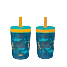 Zak Designs Kelso 15 oz Kids Tumbler Set (Underwater) - Leak-Proof with Straw