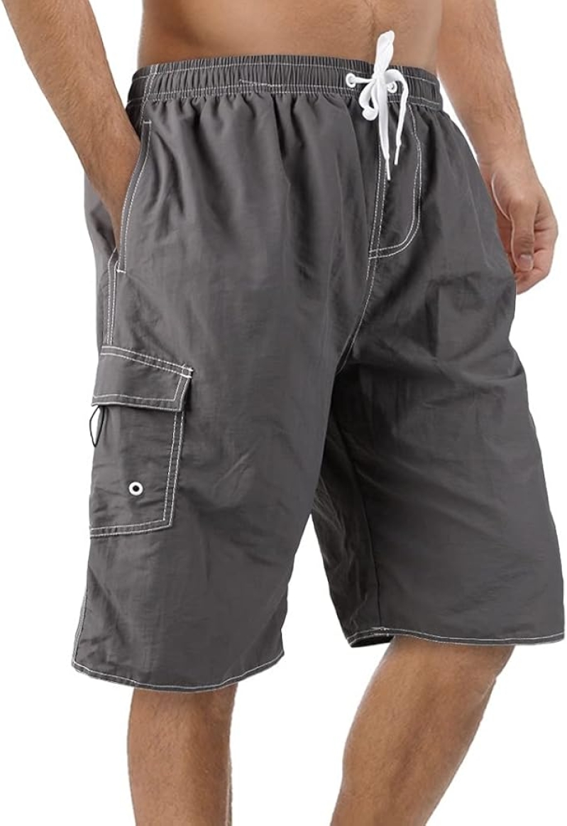Mens Quick Dry Swim Trunks - Funny Swim Shorts with Mesh Lining & Pockets