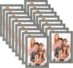 WIFTREY Grey 5x7 Picture Frame Set of 18 - Wall Hanging & Tabletop Photo Frames