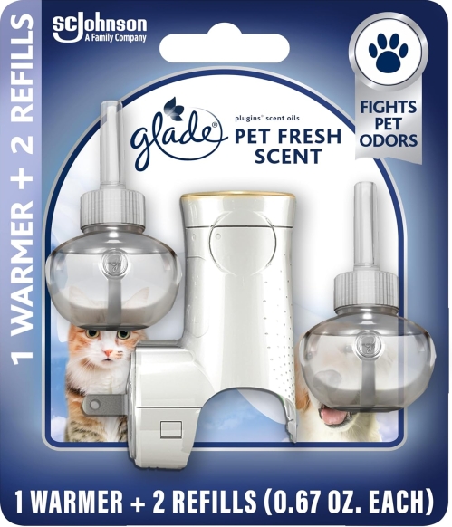 Glade PlugIns Refills Air Freshener Starter Kit - Pet Fresh Scent, Odor Eliminator