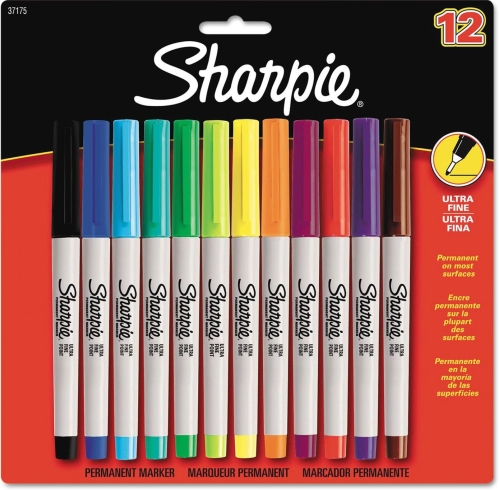 Sharpie Ultra Fine Point Permanent Markers, Assorted Colors (12-Count)