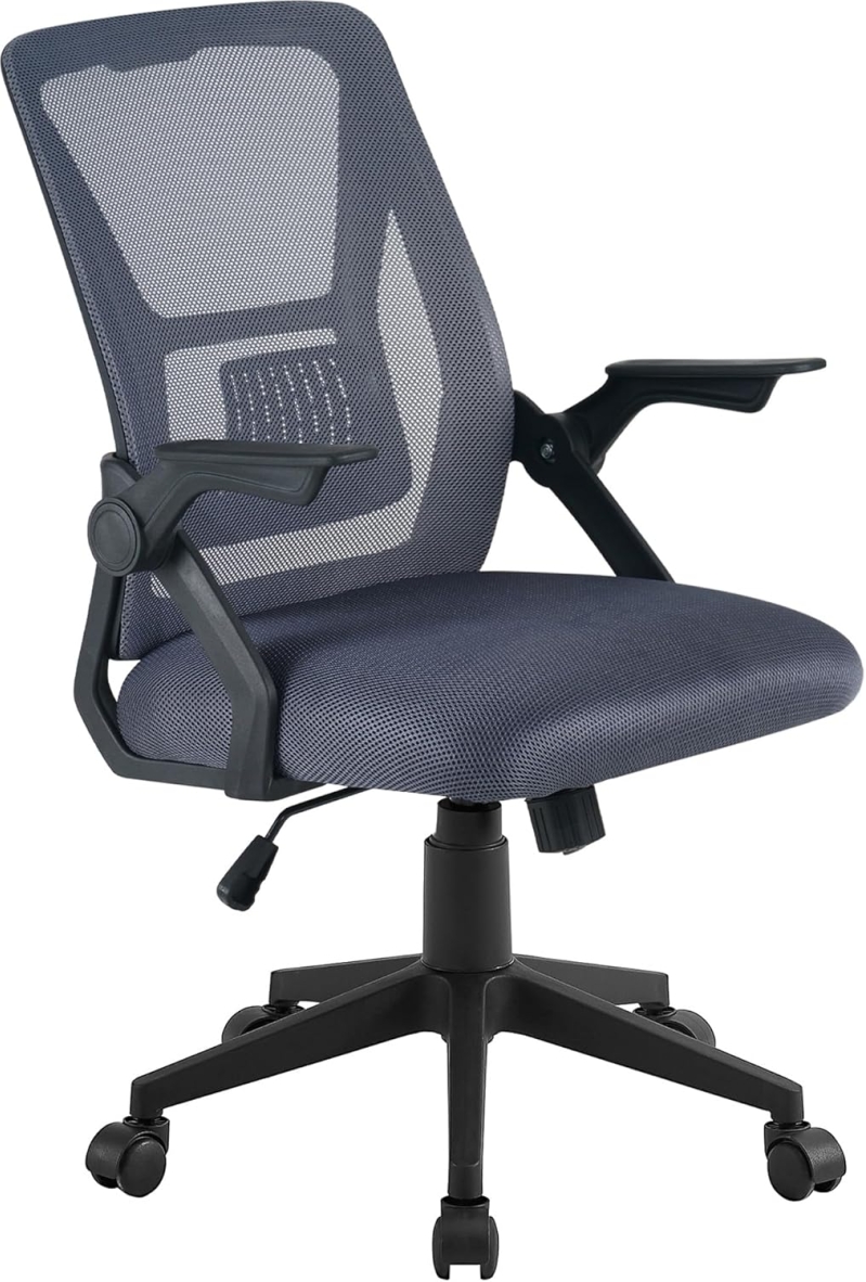 VECELO Mid-Back Ergonomic Office Chair with Adjustable Arms