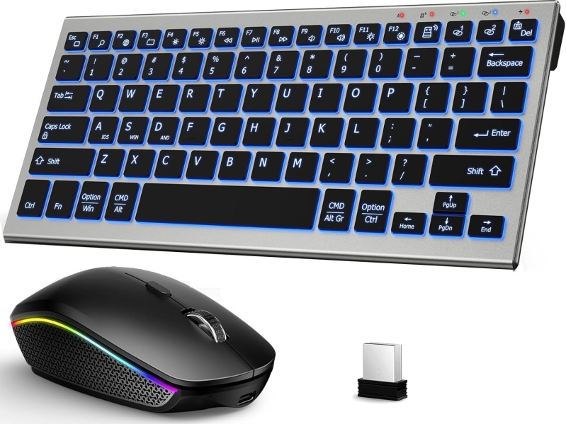 Backlit Wireless Keyboard and Mouse Combo