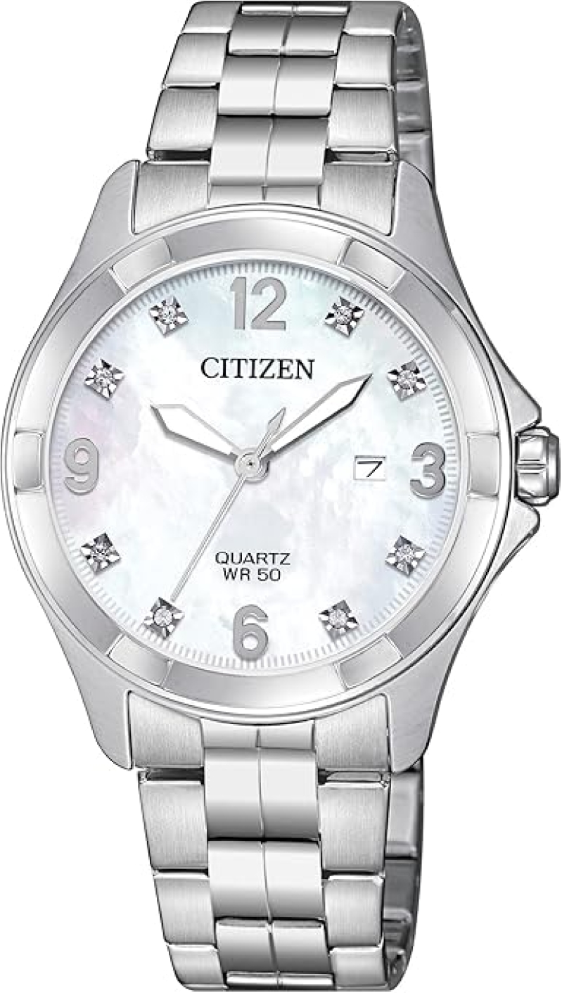 Citizen Quartz Women's Crystal Watch, Stainless Steel
