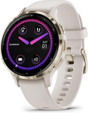 Garmin Venu 3S GPS Smartwatch (Soft Gold with Ivory Band)