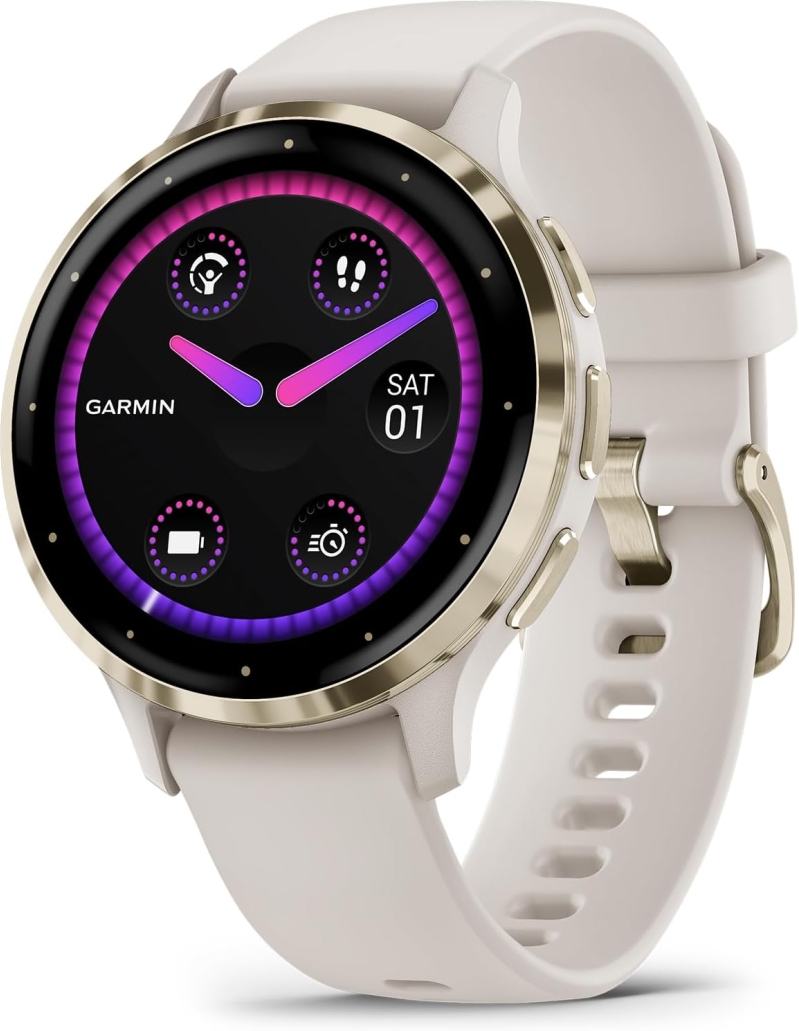 Garmin Venu 3S GPS Smartwatch (Soft Gold with Ivory Band)