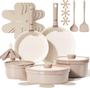 CAROTE 20-Piece Ceramic Cookware Set: The Ultimate Space-Saving Solution