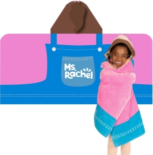 Official Ms. Rachel Kids Hooded Cotton Towel Wrap by Franco