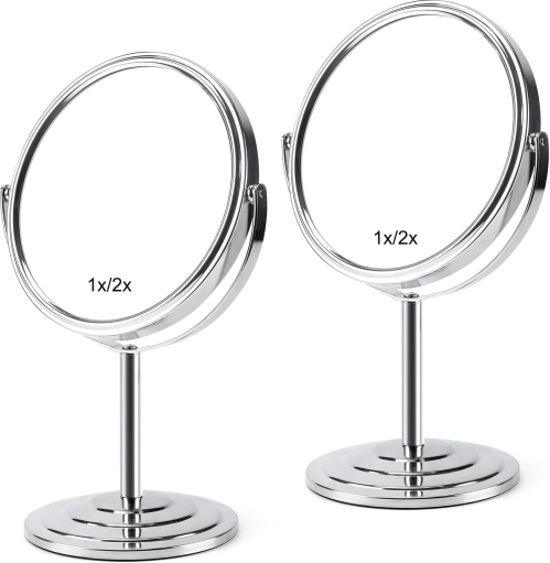 Double-Sided 2x Magnifying Makeup Mirror (7-Inch, Set of 2)