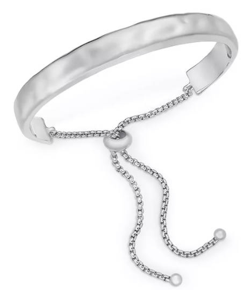 Style & Co Hammered Silver-Tone Slider Bracelet