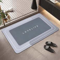 Quick-Dry Diatomaceous Earth Bath Mat (Rubber Non-Slip)