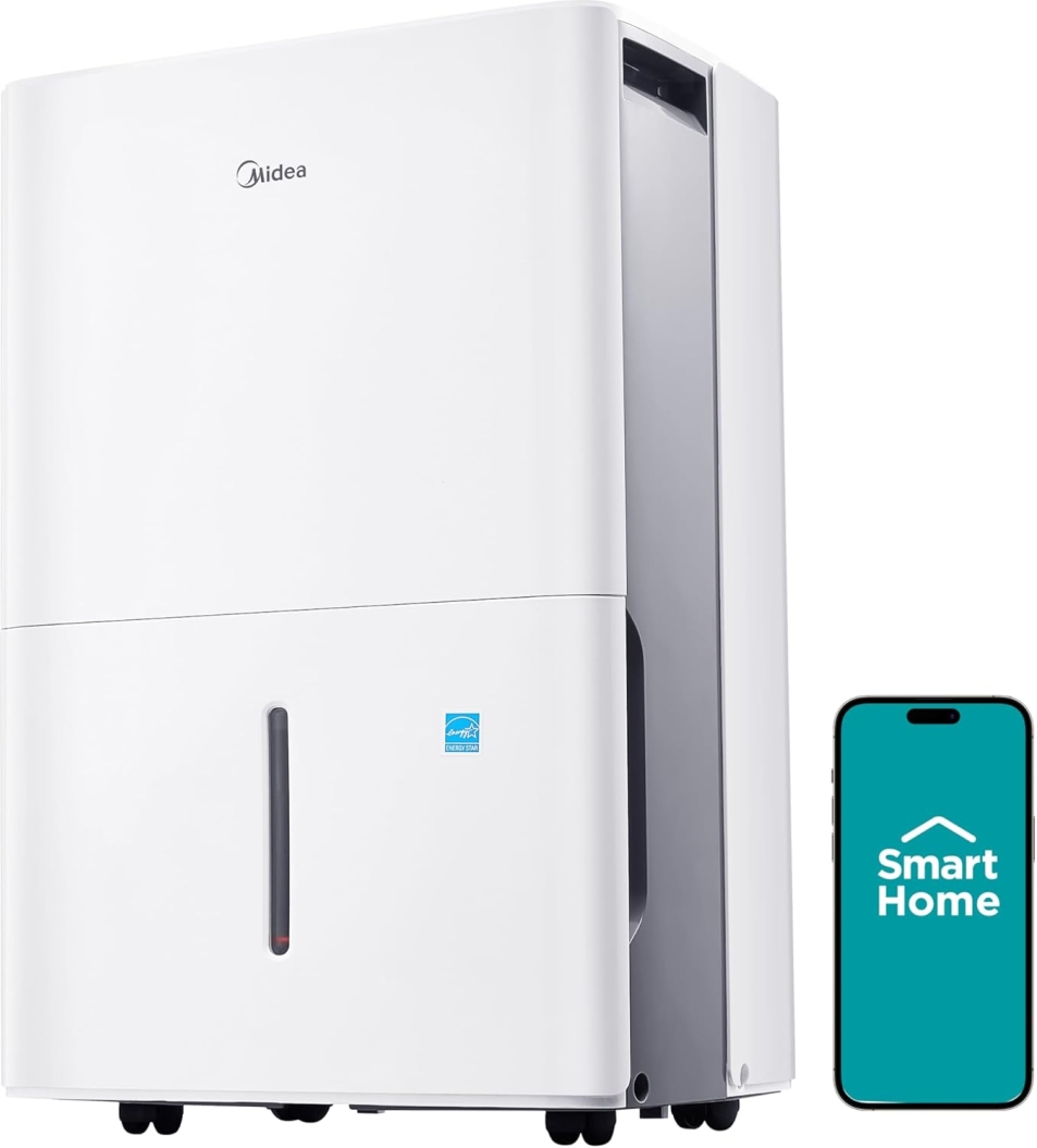 Midea 50-Pint Smart Dehumidifier for Basements (4,500 Sq. Ft.)