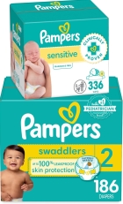 The Ultimate Gentle Care Kit: Pampers Swaddlers & Sensitive Wipes