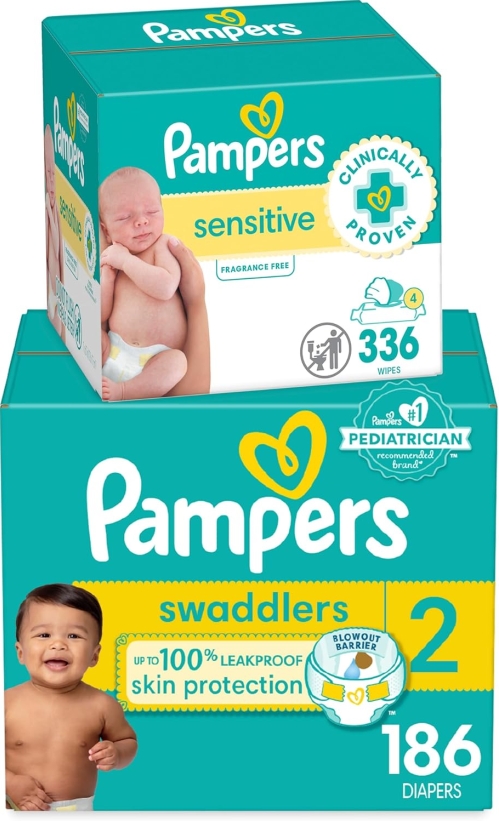 The Ultimate Gentle Care Kit: Pampers Swaddlers & Sensitive Wipes
