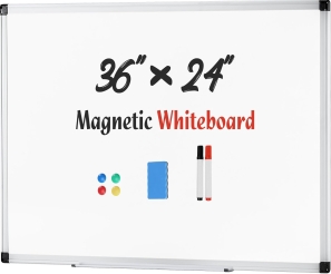 Sweetcrispy Magnetic Dry Erase Board 36 x 24 Inch Whiteboard Kit for Home Office & School
