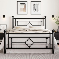 SHA CERLIN Queen Size Vintage Metal Platform Bed Frame