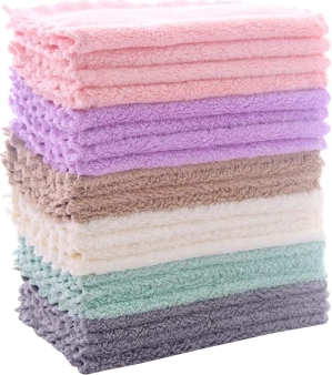 Super Absorbent Coral Fleece Kitchen Dishcloths (24-Pack)