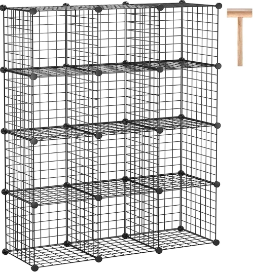 C&AHOME 12-Cube Wire Storage Organizer & Modular Shelving