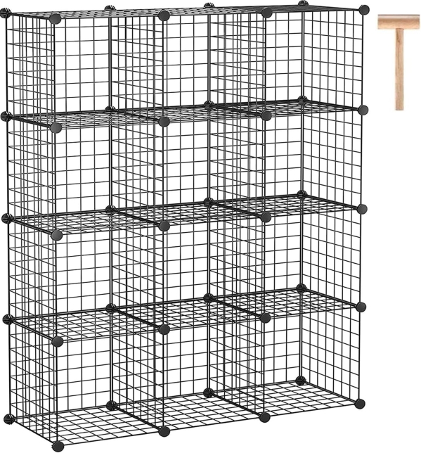C&AHOME 12-Cube Wire Storage Organizer & Modular Shelving