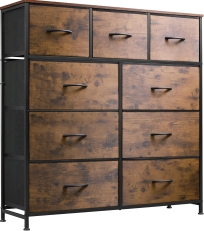 WLIVE 9-Drawer Fabric Dresser with Wood Top