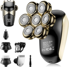 7D Electric Head Shaver for Men | 5-in-1 Grooming Kit