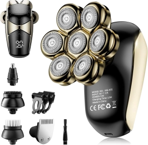 7D Electric Head Shaver for Men | 5-in-1 Grooming Kit