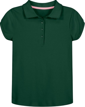 Nautica Girls' Soft Pique School Uniform Polo