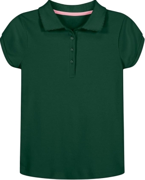 Nautica Girls' Soft Pique School Uniform Polo