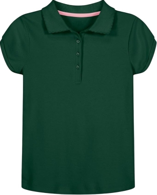 Nautica Girls' Soft Pique School Uniform Polo