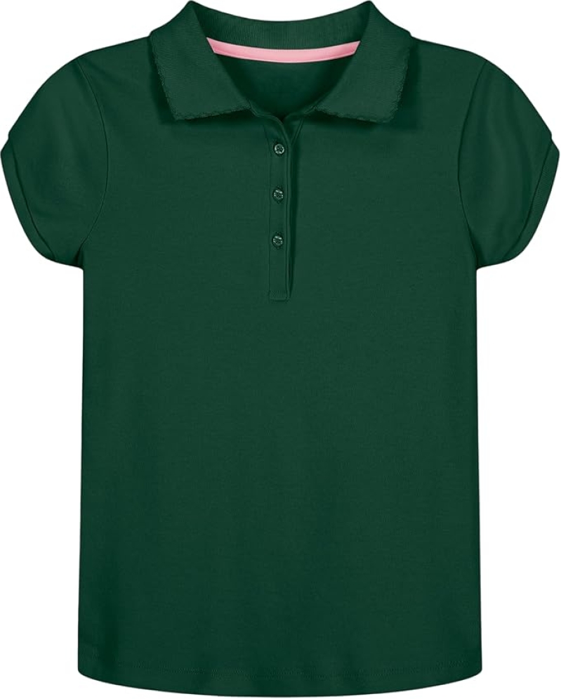 Nautica Girls' Soft Pique School Uniform Polo