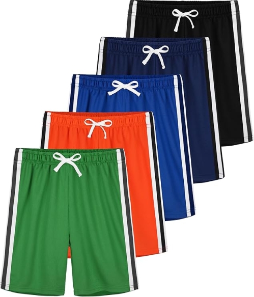 5-Pack Boys' Athletic Mesh Shorts