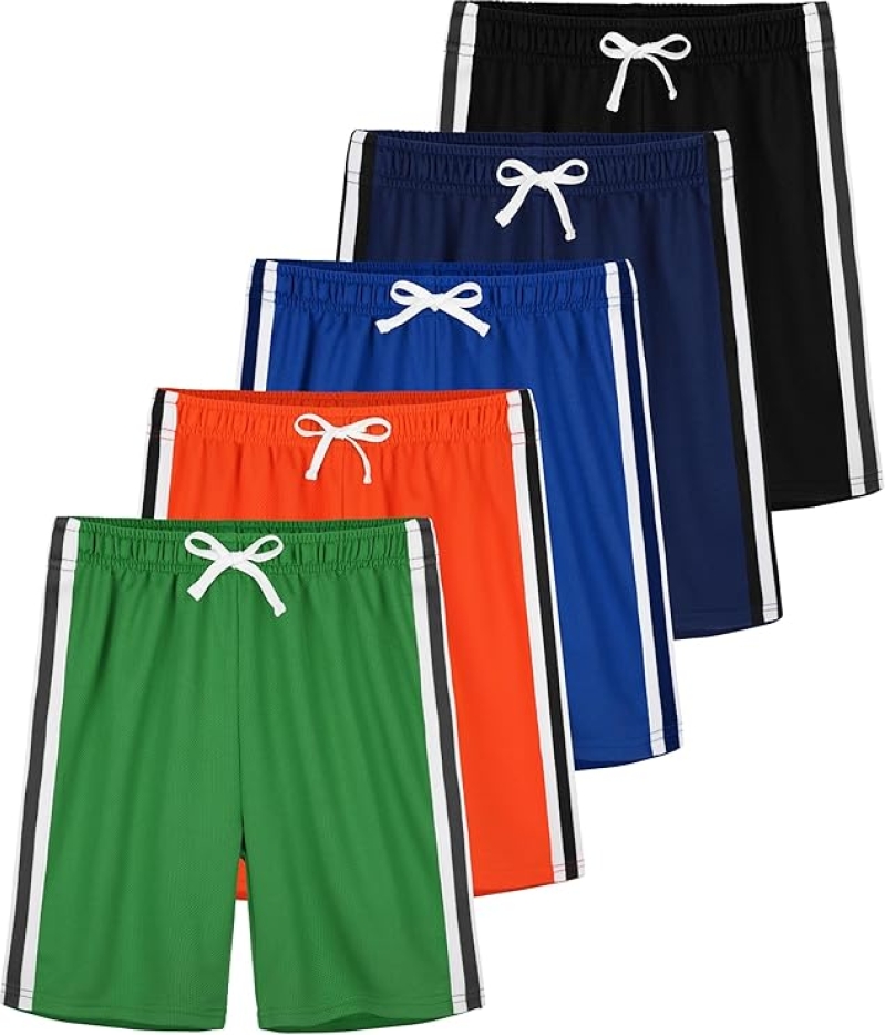 5-Pack Boys' Athletic Mesh Shorts