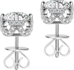 2 Carat Moissanite Stud Earrings | D Color VVS1