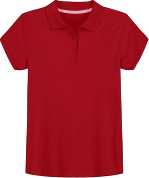 IZOD Girls' Soft Interlock School Uniform Polo