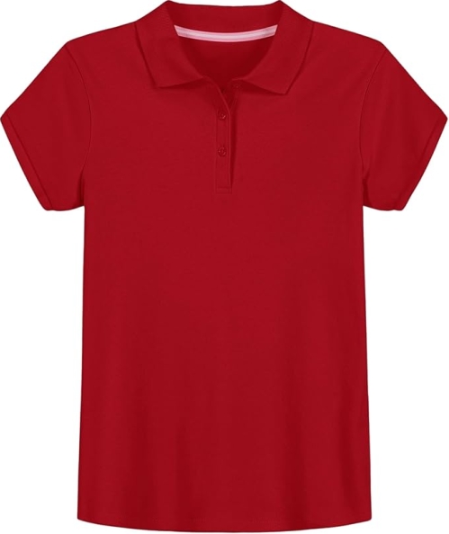IZOD Girls' Soft Interlock School Uniform Polo